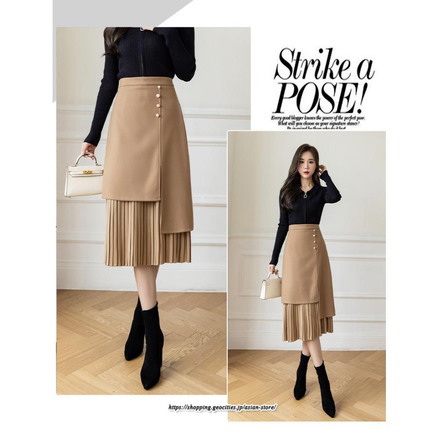 スカート | ロングプリーツカート Aライン 秋冬 レディース ボトムス 通勤 着痩せ キレイめ 20代30代40代50代 カジュアル 上品 ラシャ 大人気