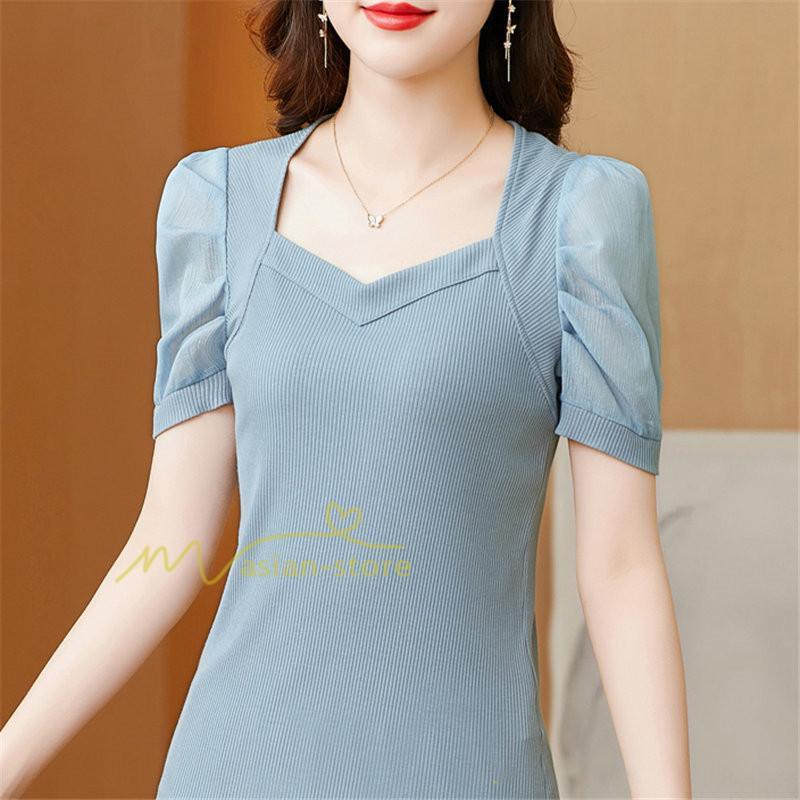 tシャツ・カットソー | Tシャツ レディース チュニック 春 夏 春夏 チュニックTシャツ トップス 20代 30代 40代 OL ママ 母 上品 ファッション カジュアル 着痩せ エレガント お出かけ