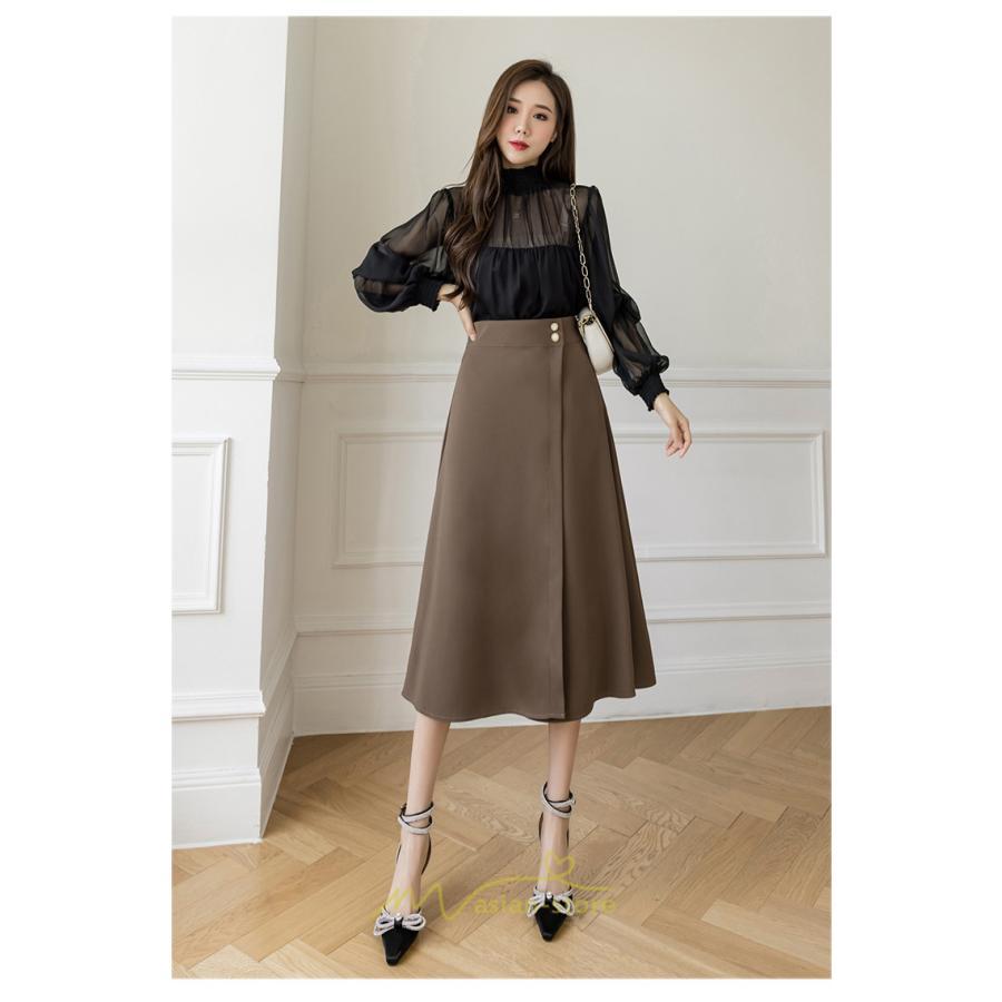 スカート | ボトムス ロング丈 ミモレ丈 Aライン 楽 大人 きれいめ 20代 30代 40代 通勤 上品 ビジネス オフィス 高見え 冬 2022新作 着痩せ 脚長効果 秋