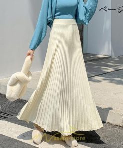 スカート | プリーツ ロング丈 ボトムス レディース ニットニット あったか 20代 30代 40代 秋 冬 韓国風 デート こなれ感 新作 秋冬物 お呼ばれ