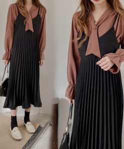 ロングスカート | ロングワンピース シンプル 無地 重ね着 フェミニン フレアキャミワンピ 着やせ レディース キャミソールワンピース プリーツ