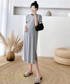 ワンピース | マタニティレディース 半袖 無地 産前 産後 カジュアル Aラインマタニティウェア 上品 サマー妊婦服