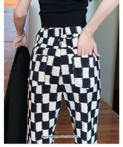 チノ・テーパード・ジョガー・スキニーパン | パンツ レディース フレアパンツ ロングパンツ チェック柄 カジュアル ハイウエスト ワイドパンツ トレンド かわいい おしゃれ 楽ちん お出かけ 送料無料 デート