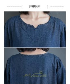 デニムワンピース | ワンピース レディース カジュアル 人気 デニム ロング丈 ゆったり 大きいサイズ ポケット スリット 20代30代40代 華奢見え 着痩せ 体型カバー 可愛い