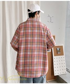シャツ | ライトアウター 半袖 メンズ 男性着 ポケット おしゃれ 半袖ゆったり ワイド日常感 チェック柄 人気 XXXXL 着回し 上品 大きいサイズ おしゃれ