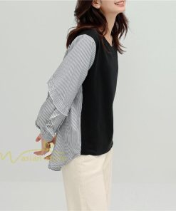 シャツ・ブラウス | Tシャツ レディース トップス 長袖 秋コーデ 切り替え パフスリーブ カットソー ブラウス ゆったり 可愛い カジュアル オフィス 20代30代40代 シンプル 春夏秋