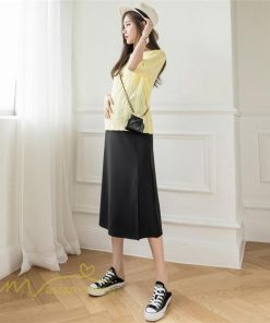スカート | マタニティレディース 裾口スリット 上品 マタニティウェア 春 夏 大きいサイズ 無地 ウエスト調整 産前産後 マタニティ 妊婦服 妊婦 通勤