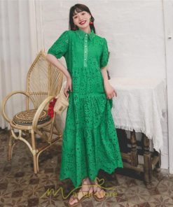 マキシ | リゾートワンピ ビーチウェア リゾート ワンピース レース 夏 秋 大人可愛い リゾート お出かけ 愛されコーデ 流行 お茶会 半袖 女子会 ダンス 学園祭 撮影会