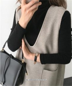 マキシ | ワンピース ジャンパースカート Vネックジャンパースカート ラシャ 着痩せ 上品 フェミニン キレイめ 通勤 おしゃれ オシャレ 40代 30代 20代 通勤 50代　