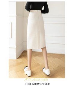 スカート | ロング丈 ミモレ丈 ハイウエスト Aライン レディース エレガント レトロ風 着痩せ 秋冬 スリット 女子会 ビジネス 通勤 OL フォーマル 就活　