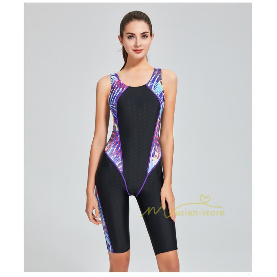 水着 | 競泳レディース フィットネスワンピース オールインワン 体系カバー スリムデザイン フィットネス 競泳用 トレーニングスパッツ 夏 練習用
