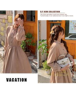 マキシ | ワンピース レディース 秋 冬 長袖 おしゃれ きれいめ フリル 可愛い 無地 ロング丈 ミモレ丈 ゆったり 2021 シンプル 秋新作 ゆったり 上品 カジュアル