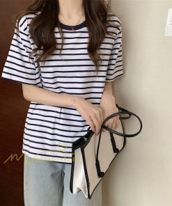 tシャツ・カットソー | Tシャツ レディース 春夏 トップス カットソー 半袖 シャツ ストライプ柄 20代30代40代50代 カジュアル お出かけ 上品 韓国ファッション 着回し 着痩せ 快適