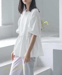 tシャツ・カットソー | Tシャツ レディース トップス サマー 半袖 無地 ゆったり ゆったり 可愛い フェイク 春物 夏服 カットソー 20代30代40代 ブラウス 薄手 体型カバー シンプル