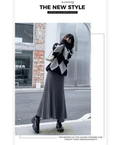 スカート | レディース プリーツ秋 冬 ロング マキシ 落ち感 ウエストゴム ハイウエスト ニット 秋冬コーデ あったか きれいめ おしゃれ カジュアル