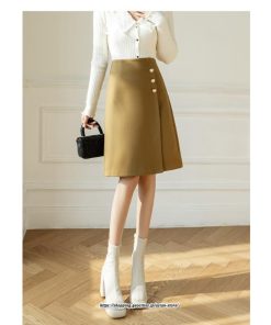 スカート | ミモレ丈ひざ丈レディース 無地 きれいめ 30代 40代 50代 着やせ 上品 通勤 通学 ラシャ キレイめ 2022新作 ハイウエスト 暖か 秋冬