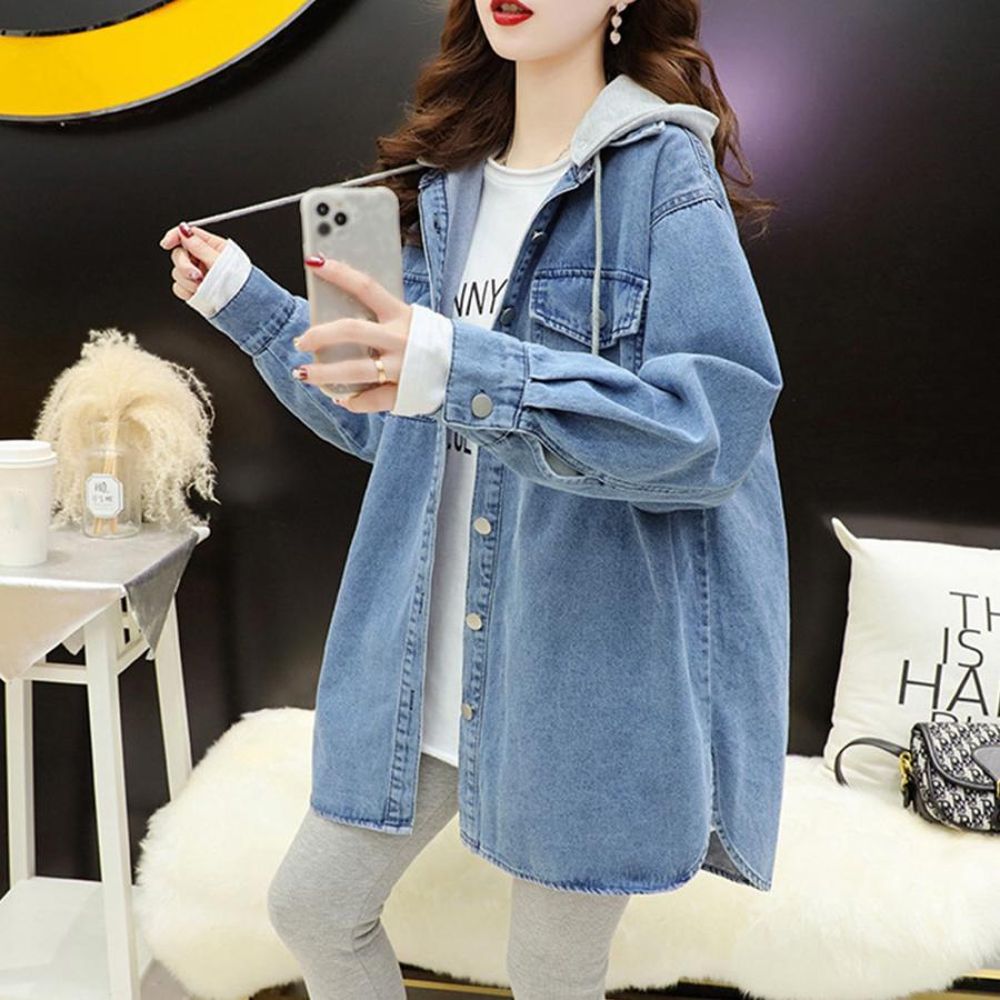 ジャケット・ブルゾン | フード付き デニムジャケットレディース