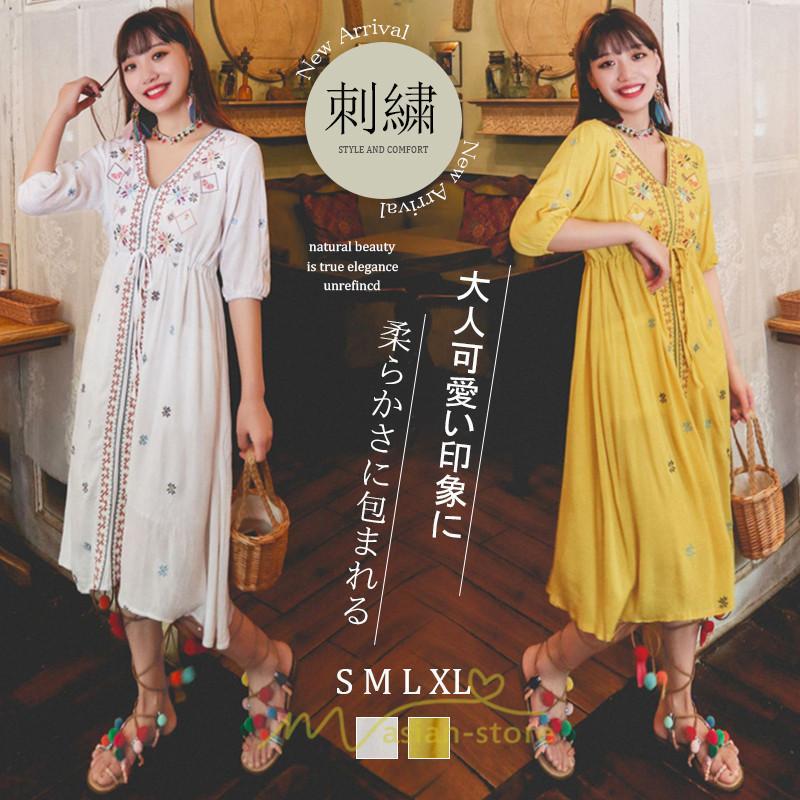 マキシ | ワンピース 膝下 カジュアル 上品 きれいめ 通勤 レディース 七分袖 体型カバー インスタ映え 撮影 個性的 クラシック 大人可愛い 高級感 普段使い 海外旅行