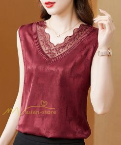 キャミソール タンクトップ | タンクトップ キャミソール レディース 夏 春 20代 30代 40代 ノースリーブ Ｖネック Ｖネックタンク レース付き 母 快適 インナー カシュクール カジュアル