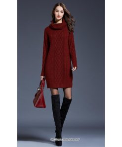 マキシ | ニットワンピース ワンピース レディース 秋冬 チュニック ニット ひざ丈 長袖 ハイネック ゆったり 無地 オシャレ 通学 かわいい 大きいサイズ 通勤