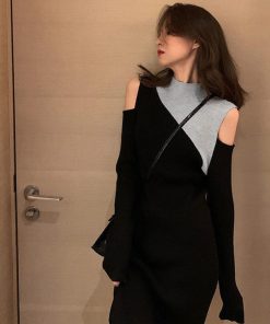 ワンピース | ニット肩出し 長袖レディース