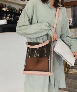 ショルダーバッグ | トートバッグ 斜めがけバッグ 2点セット ポーチ付き レディース クリアバッグ おしゃれ ビニールバッグ 大容量