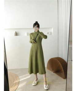 ニットワンピース | ワンピース 春 春服 レディース 長袖 ゆったり 秋 冬 ロング丈無地 20代30代40代50代 可愛い お出かけ 着痩せ 大人 通勤