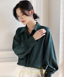 シャツ・ブラウス | ブラウス シャツ レディース 40代 上品 ブラウス きれいめ 通勤 OL ビジネス ゆったり 緑 グリーン 50代 エレガント 20代 お出かけ 30代 外出 着痩せ