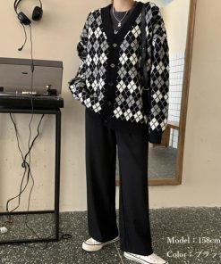 ニット・セーター | アーガイルカーディガン Vネック 長袖