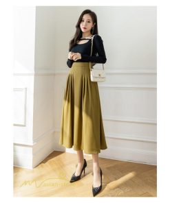 スカート | Aラインレディース 着痩せ 秋 冬 新作 ハイウエスト ロング丈 ウエストゴム 20代 30代 カジュアル OL ビジネス 秋冬 40代 コーデ 50代