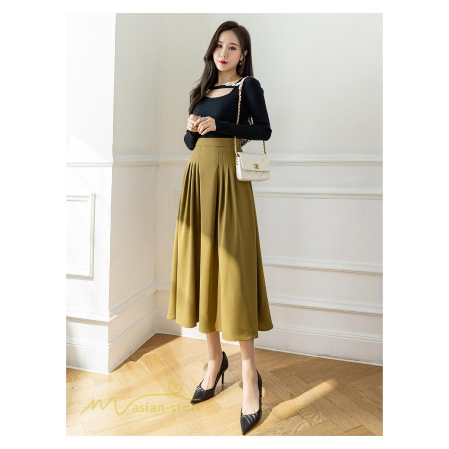 スカート | Aラインレディース 着痩せ 秋 冬 新作 ハイウエスト ロング丈 ウエストゴム 20代 30代 カジュアル OL ビジネス 秋冬 40代 コーデ 50代