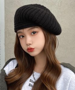 ベレー帽 | リブ編みニットニットキャップ