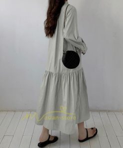 マキシ | シャツワンピース ワンピース 秋 春 レディース ロングワンピース 長袖 ロング丈 マキシ丈 体型カバー 無地 ゆったり 着痩せ 30代 40代 カジュアル 50代 夏物
