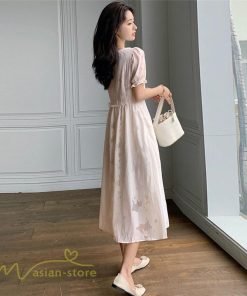 ミディアム | ワンピース レディース 着痩せ 上品 半袖 Aラインワンピース シフォン カジュアル 膝丈 きれいめ おしゃれ Vネック 上品 40代 30代 20代 サマーワンピース