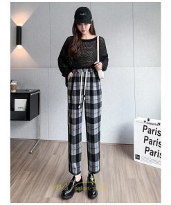 チノ・テーパード・ジョガー・スキニーパン | テーパードパンツ パンツ レディース ボトムス 美脚 楽ちん 体型カバー チェック柄 ハイウエスト お出掛け 20代 着痩せ 10代 30代 2022年新作 40代