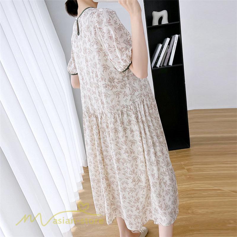 ワンピース | マタニティレディース 着痩せ 韓国風 小花柄 妊婦服 マタニティウェア 上品 大きいサイズ 夏服 Aラインお出かけ マタニティ