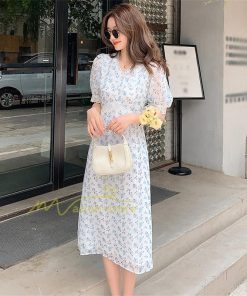 マキシ | ワンピース レディース 40代 膝丈ワンピース 春夏 半袖 通勤OL オシャレ結婚式ドレス Vネック 花柄ワンピース きれいめ お出かけ Aライン カジュアル 上品 2022