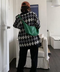 ニット・セーター | アーガイルカーディガン Vネック 長袖