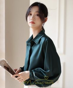 シャツ・ブラウス | ブラウス シャツ レディース 40代 上品 ブラウス きれいめ 通勤 OL ビジネス ゆったり 緑 グリーン 50代 エレガント 20代 お出かけ 30代 外出 着痩せ