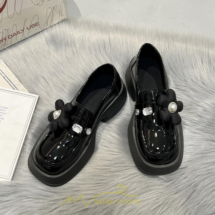 ローファー | 学生 女子 レディース 通学 通勤 学生靴 学校 軽量 花飾り 可愛い 上品 キレイめ 疲れにくい 痛くない 送料無料 フォーマル コンフォート