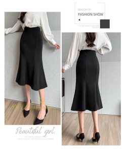 スカート | フィッシュテールレディース 無地 フレア きれいめ 仕事 カジュアル おしゃれ ひざ下丈 ビジネス 大きいサイズ 秋冬コーデ ファスナー OL
