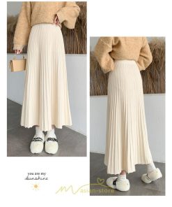 スカート | ロングレディース ニット ハイウエスト Aライン 着痩せ 秋冬新作 あったか 部屋着 おしゃれ ニット 外出 韓国ファッション 可愛い おうち時間