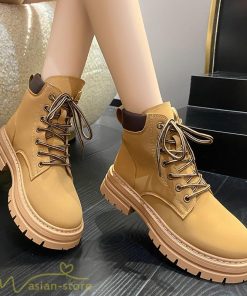 ショートブーツ | レディース ブーティー 太ヒール ブーツ ショートヒール カジュアル レースアップ コスプレ靴 厚底 歩きやすい ローヒール靴 編み上げブーツ