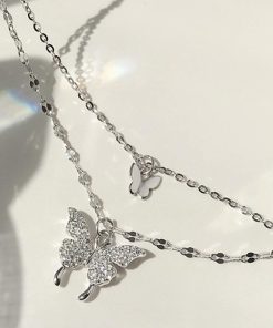 ネックレス | 2連蝶々 ジュエリー?上品