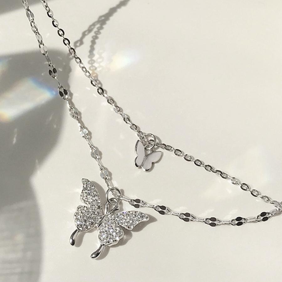 ネックレス | 2連蝶々 ジュエリー?上品