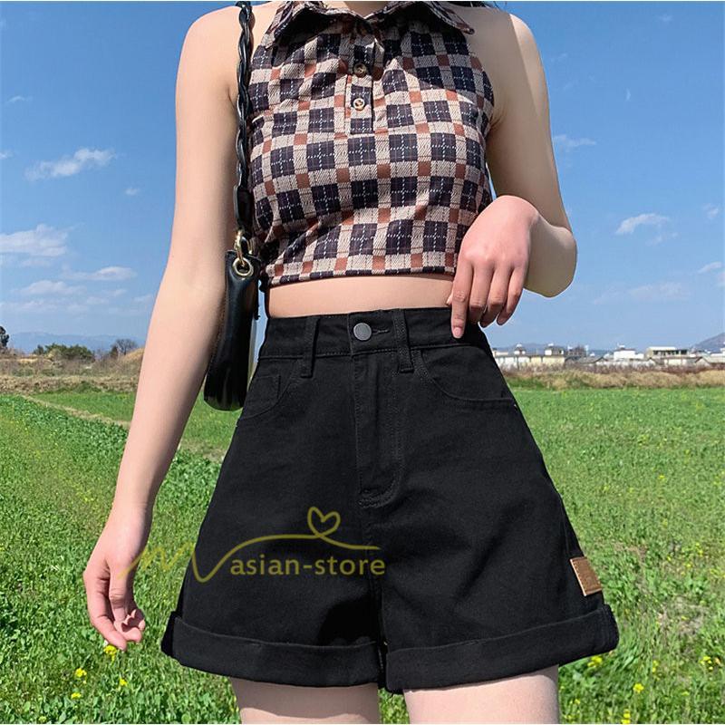 ショートパンツ | ゆったり Aライン デニム デニムパンツ ショートデニム ショーパン 短パン レディース ショート丈 ボトムス ロールアップショートパンツ パンツ