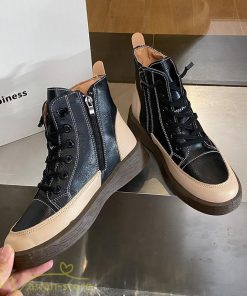 ショートブーツ | レディース ブーティー 太ヒール ブーツ ショートヒール カジュアル レースアップ 厚底 歩きやすい 厚底ブーツ コスプレ靴 編み上げブーツ