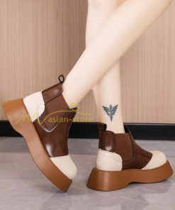 ショートブーツ | ブーティー ブーツ 厚底ブーツ レディース シューズ 靴 太ヒール チャンキーヒール 合皮ブーツ PUブーツ くつ 黒靴 春秋冬 美脚 大人 厚底靴