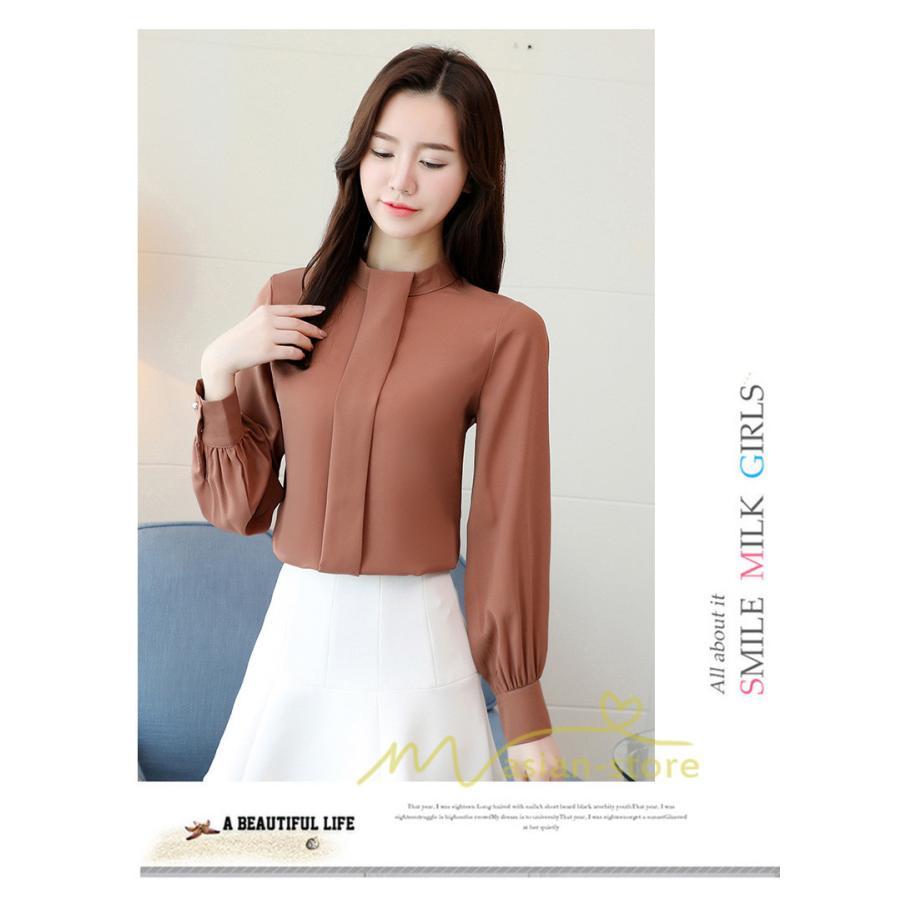 在庫ある | 短納期シフォンブラウスレディース 無地シャツ ビジネスブラウストップス オフィスフォーマルシャツブラウス 薄手 春夏衣装 通学通勤 エレガント 着痩せ OL