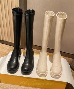 ロングブーツ | レディース ブーツ レディース かっこいい 女性 靴 シューズ 合皮レザー 歩きやすい 美脚 カジュアル 通学 おしゃれ インソール 通勤 2022